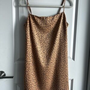 Garage Tan Dress with Black Spots